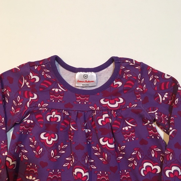SOLD-Hanna Andersson Top LS Purple Floral 90 cm 3T - Picture 3 of 9
